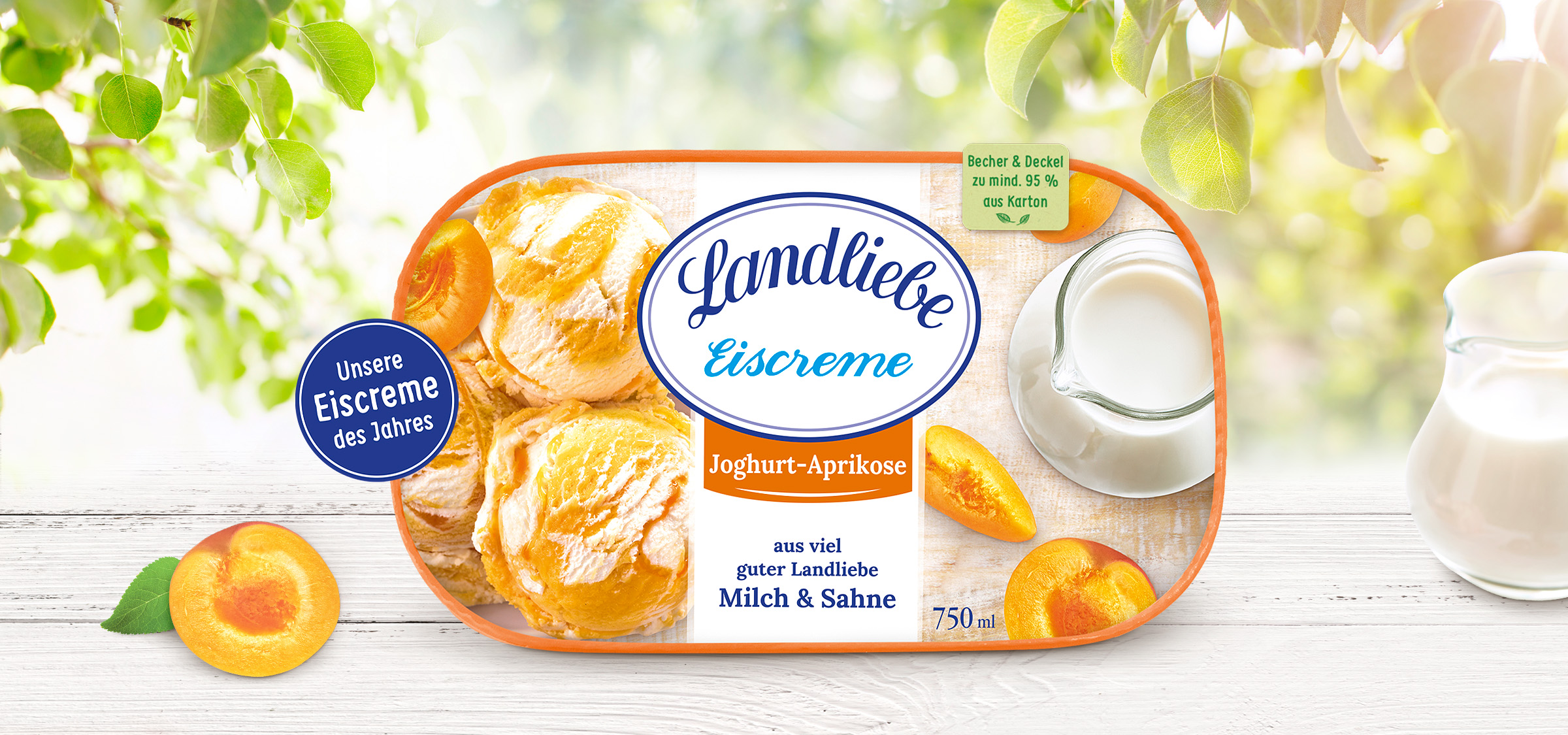 Landliebe Eiscreme des Jahrs. Packaging von adworx.