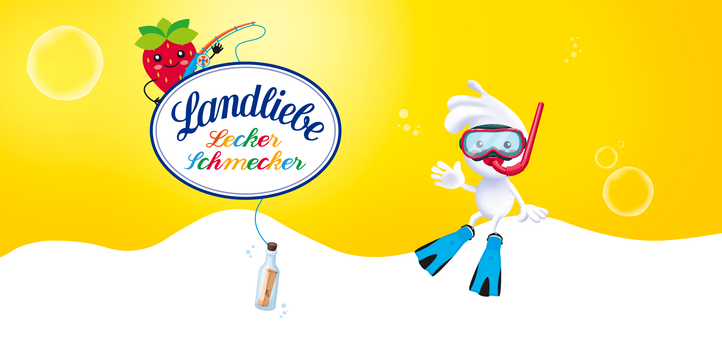 Landliebe Lecker Schmecker. Milchprodukte fr Kinder. Packaging von adworx.