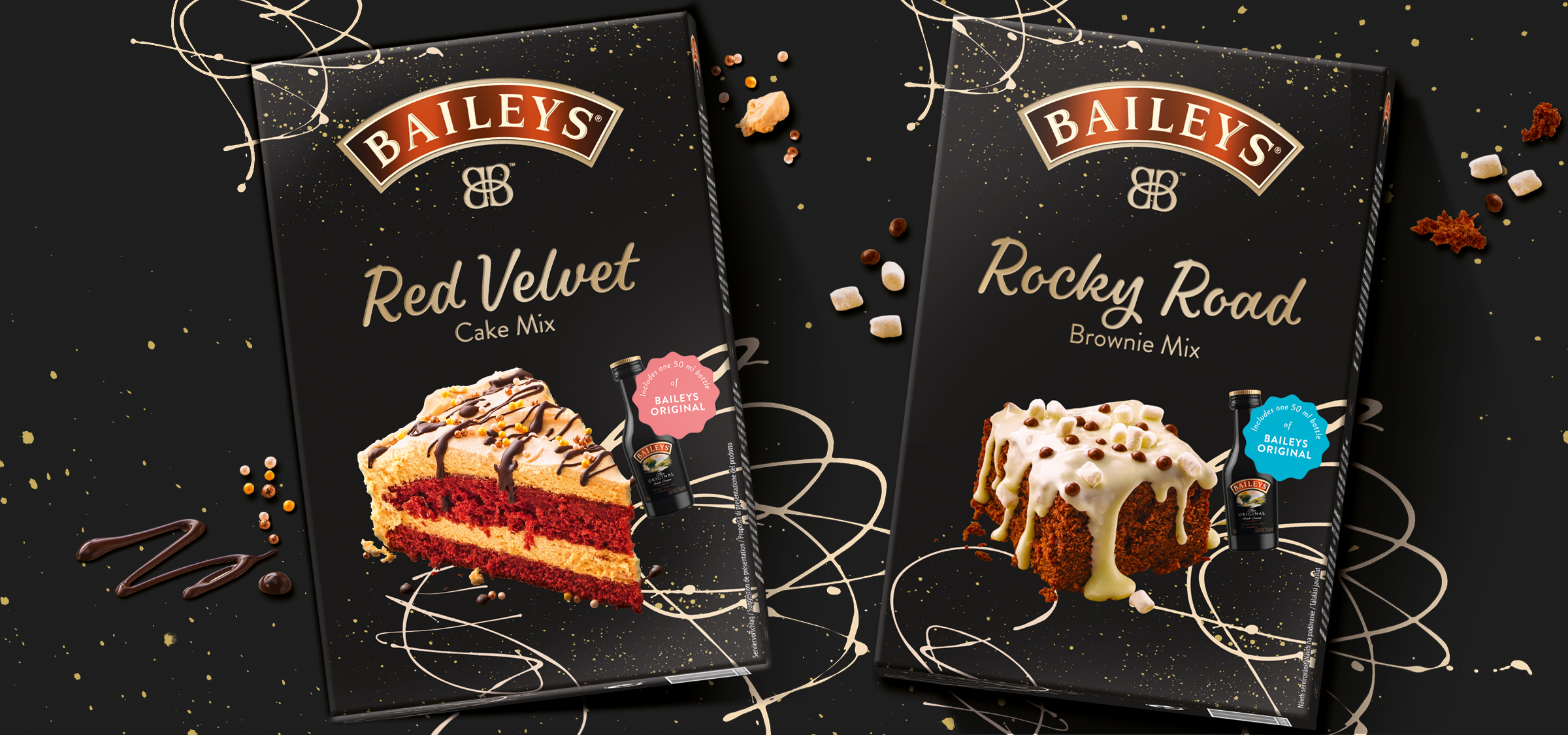 RUF Baileys Backmischungen sind echte Genussmomente. Packaging von adworx.